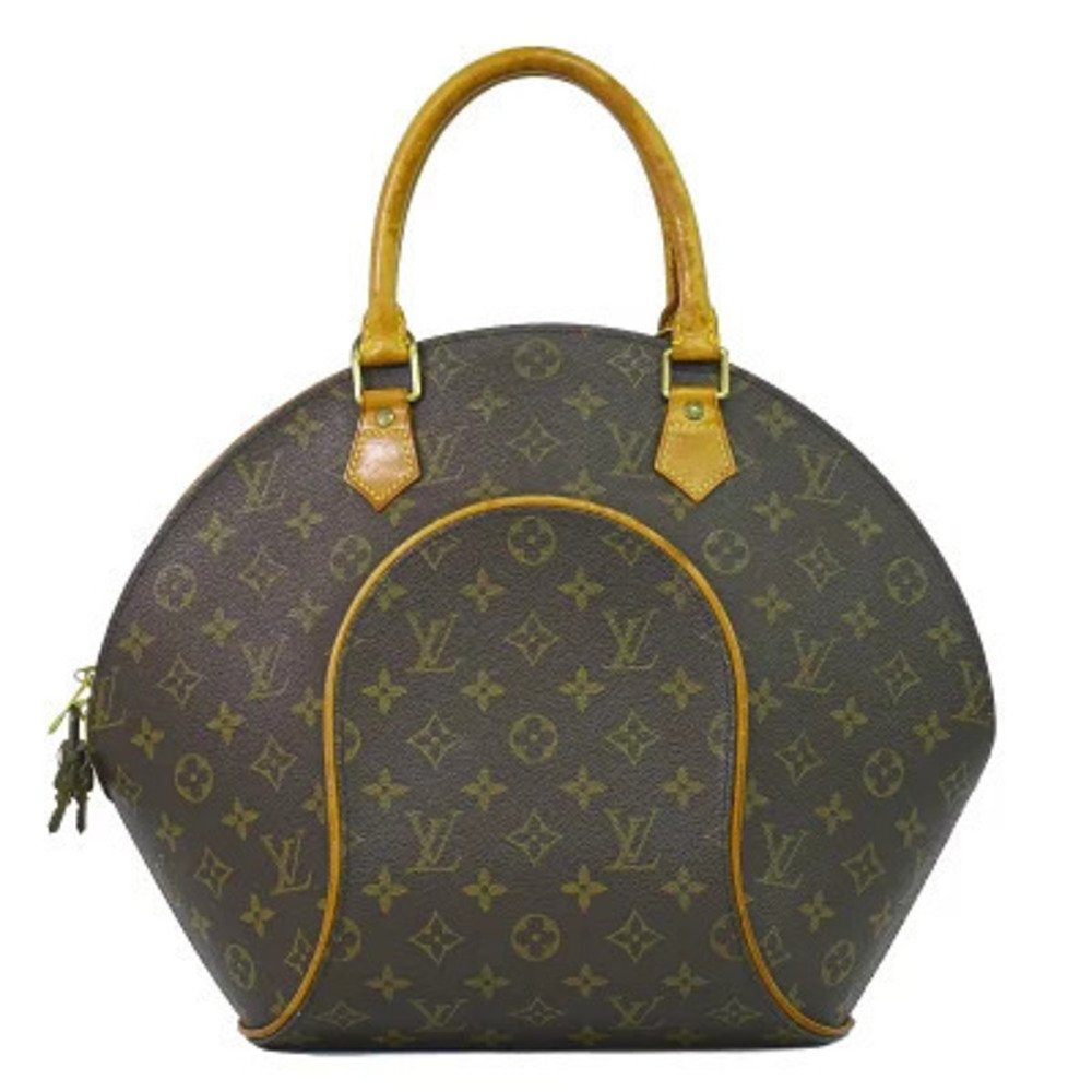 Louis Vuitton LV Ellipse Monogram Top Handle Bag Canvas Leather Brown
